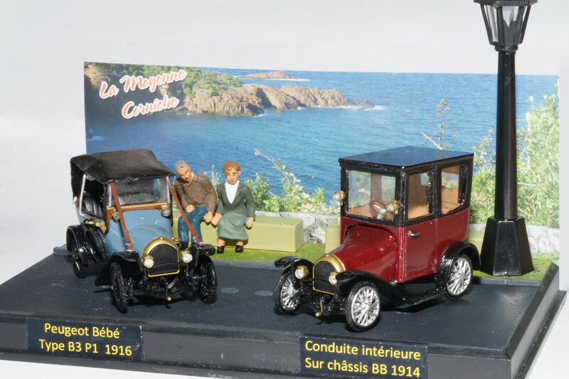 Peugeot BB sur base Norev Diorama presse.JPG