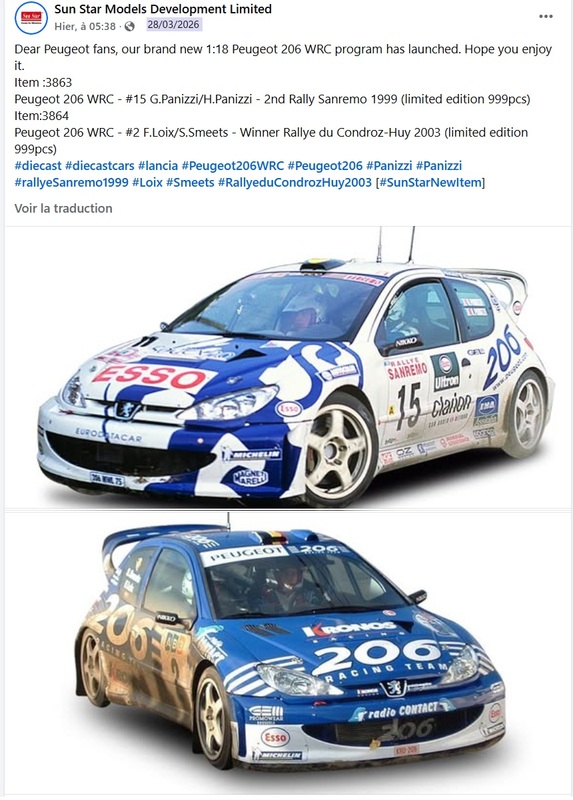 (Sun-Star 3863 & 3864 O_FB) 206 WRC #15 Sanremo 1999 &  #2 Condroz-Huy 2003.jpg